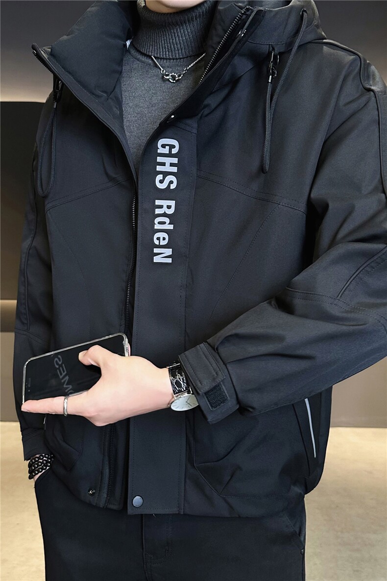 9817-P238-M-3XL标50绒店主风冬季户外冲锋衣休闲字母羽绒服男,男装夹克,电商B255