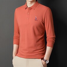 LB802男式2023秋季新款长袖全棉T恤男韩版商务休闲男装体恤P58,男装T恤,电商B360