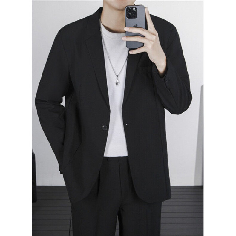 休闲西服西裤套装男士春季韩版蓝色痞帅单西小西装外套 TK71图片