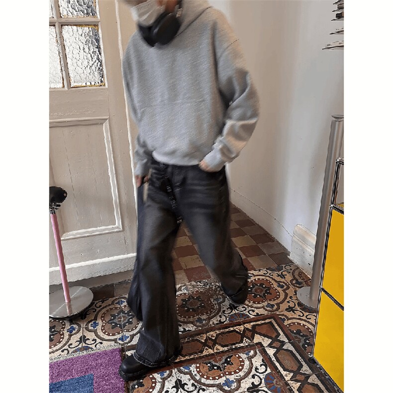 抖音得物二开26春装美式高街短款廓形连帽卫衣男女外套LM01,女装短外套,电商A486