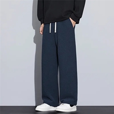 毛呢裤子男韩版秋冬新款加绒加厚九分西裤男士宽松垂感西装裤休裤，男装西服套装，星座505-2（原电商A260-1)