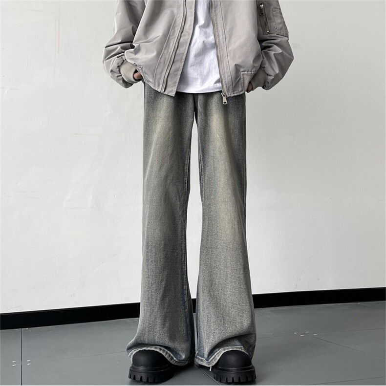 美式高街牛仔裤男韩版潮流帅2025冬季新款ins微喇长裤RK1234-P41,男装牛仔裤,星座412