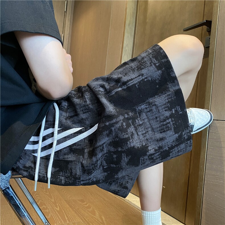 抖音品质夏季新款潮流扎染宽松休闲五分裤B315-K25795-特p25控48,男装休闲裤,电商B315