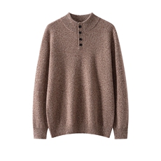 2025年秋季新款百搭七针花纱系扣，男装羊绒套衫，榆莲羊绒