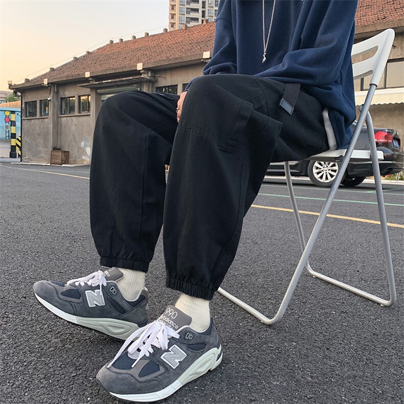K3179-P55春装潮牌美式工装裤子男女宽松阔腿裤情侣束脚休闲裤子,男装休闲裤,电商A009A（原A058A）