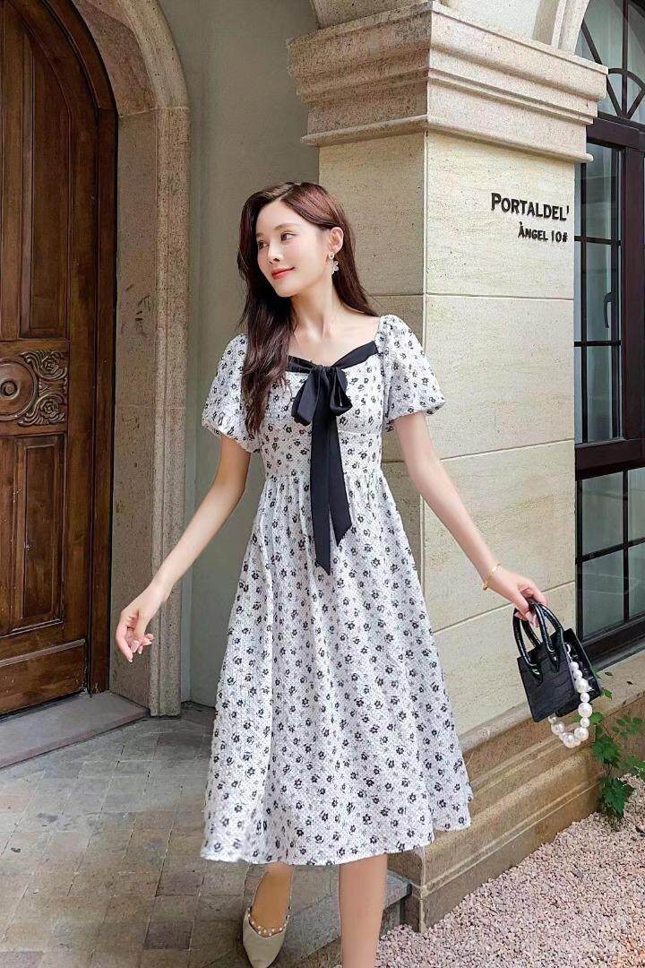 新款碎花连衣裙！气质美！，女装连衣裙，布丁花