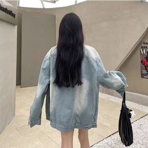 美式高街水洗复古做旧牛仔夹克男秋季潮牌百搭情侣工装外套 JW160图片