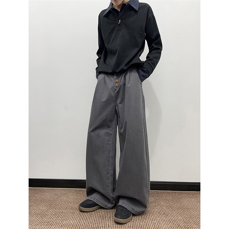 美式潮牌休闲工装裤男女宽松垂感vintage直筒裤K129-P53,男装工装外套,星座308B-2