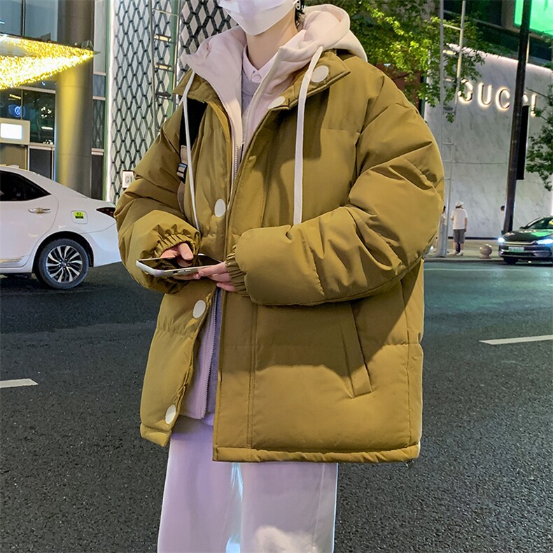 冬季青少年连帽假两件外套加绒加厚休闲简约棉衣棉服5303-P85,男装棉衣,电商B306