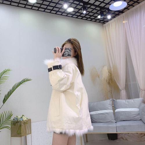 ZHG8105洋气亮皮真狐狸毛领内胆羽绒保暖皮草外套,女装皮草,L·H·X