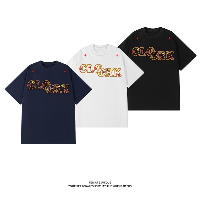 220g短袖T恤潮印花美式情侣夏季半袖t恤男XT63101-TP1839，男装T恤，电商A102