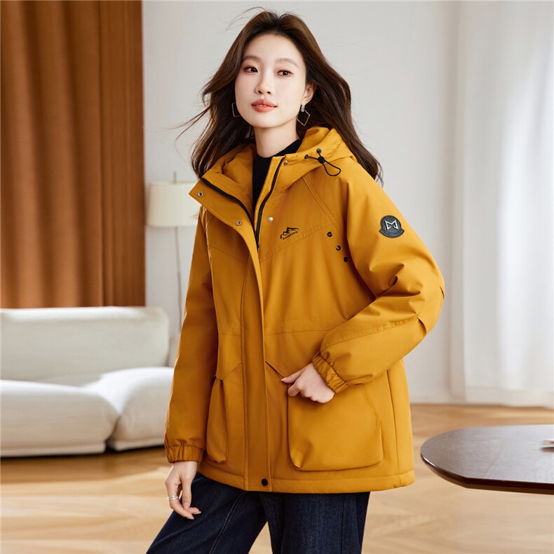 现货2025冬季新款休闲时尚连帽女士加厚加棉派克服,女装派克服,木子恋