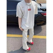 H1054-p30前后刺绣拉肩休闲宽松T恤男女同款，男装T恤，星座617A-2