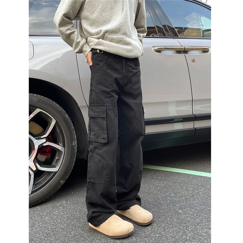 现货~美式复古工装裤直筒水洗百搭休闲裤男女6  XZ502-K776-P65图片
