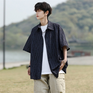8XL-M花衬衫男款短袖夏季冰丝薄款花衬衣大码寸衫外套DC28013P38图片