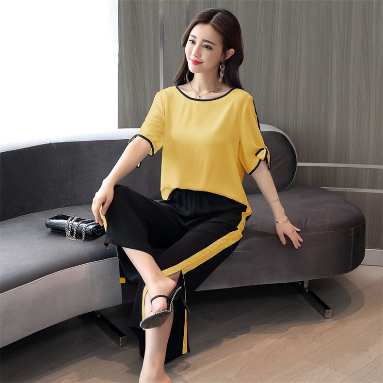 套装/套裙黑色2021年夏季百搭两件套时尚唯美潮流清新简约,女装套装/套裙,瑶迪依秀