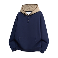 秋冬设计感撞色拼接休闲百搭连帽卫衣XZ302B-1-VE55193-P55，男装卫衣，星座302B-1