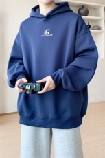 华棉内景秋冬季新款宽松连帽卫衣男潮落肩大码WY00697/P45加绒P55，男装卫衣，电商B316