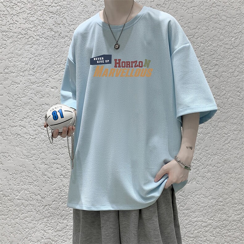 华夫格t恤男短袖男大码五分袖大皂风HT73384-P22,男装T恤,电商A040