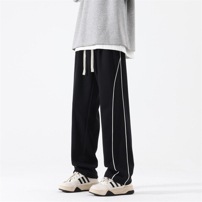 2025秋冬时尚简约百搭港风大码直筒休闲卫裤特价P35，男装休闲裤，电商B388