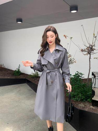 【东方名裳】风衣外套2021年新款中长款小个子英伦风气质款，女装风衣，东方名裳