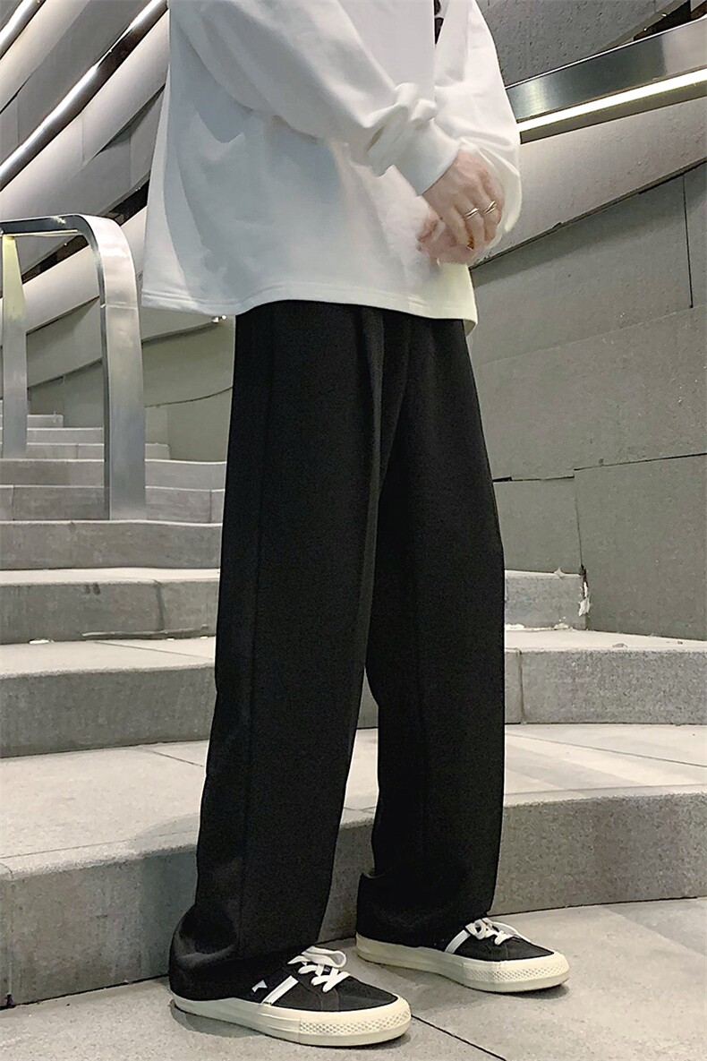 港风高品质大码直筒休闲裤小西裤长裤拖地裤A014-DY2108-P50,男装西裤,电商A014