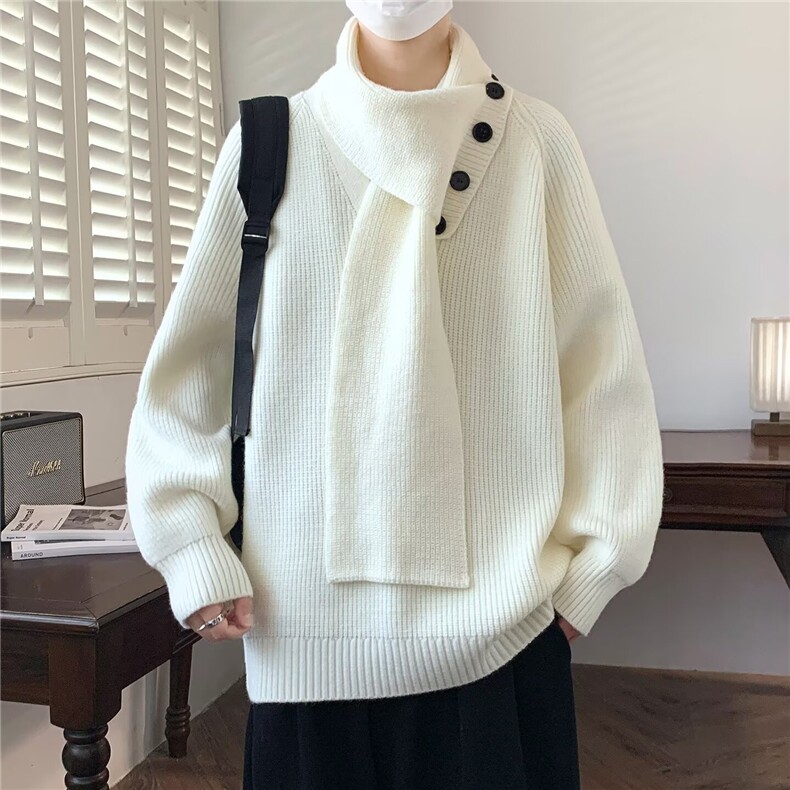 【005】加厚围巾毛衣男宽松情侣打底针织衫A079-RS307-P60图片