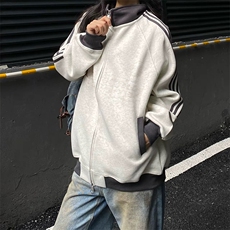 抖音得物高品质26春装美式高街重磅结构拼接织带立领卫衣外套CM42，女装短外套，电商A486
