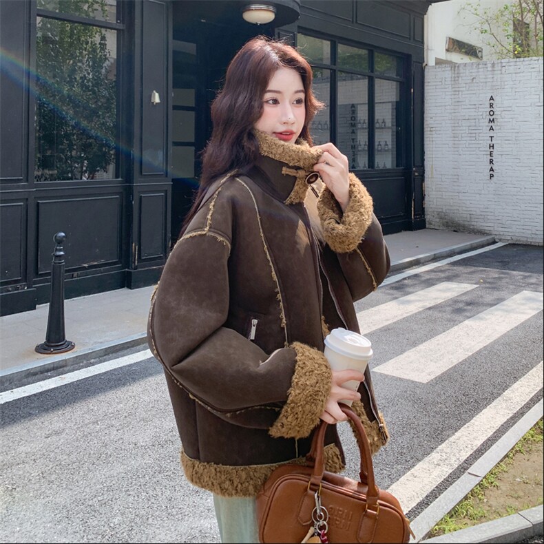 皮毛一体外套8887P235K358,女装棉衣/棉服,2C201