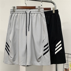 潮牌青少年凉感冰丝条纹三条杆撞色短裤X416B-1-DK3082-特P28限48，男装牛仔裤，星座416B-1