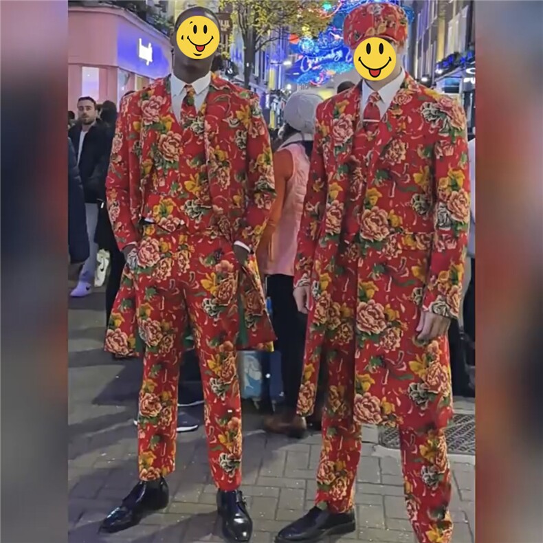Y001男士中长款休闲风衣外套东北大花帅气大衣潮大码新中式团队服,男装风衣,星座115A(原星座507）
