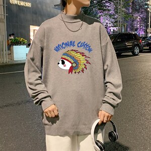 M18196-P45 加绒款-P65半高领毛衣男士大码针织衫男毛线衣男图片