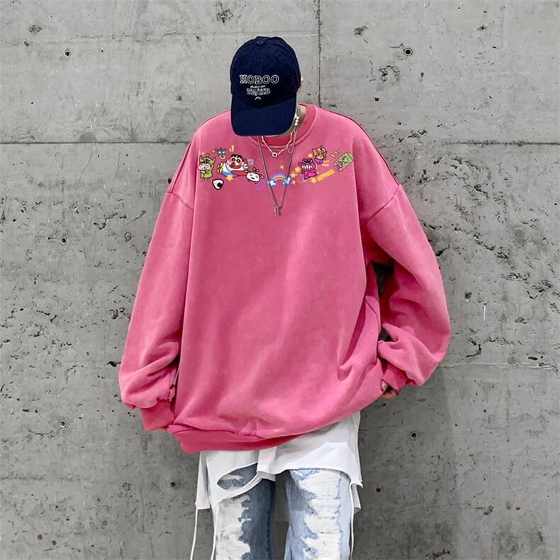 美式潮牌重磅水洗做旧圆领卫衣力推大码男XZ517A-BK5558-P58,男装卫衣,星座517A