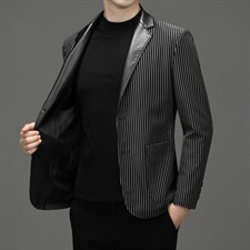 K2227钱塘2020-2春秋新款时尚休闲帅气中青年男士西服外套P137，男装皮衣，钱塘207-2