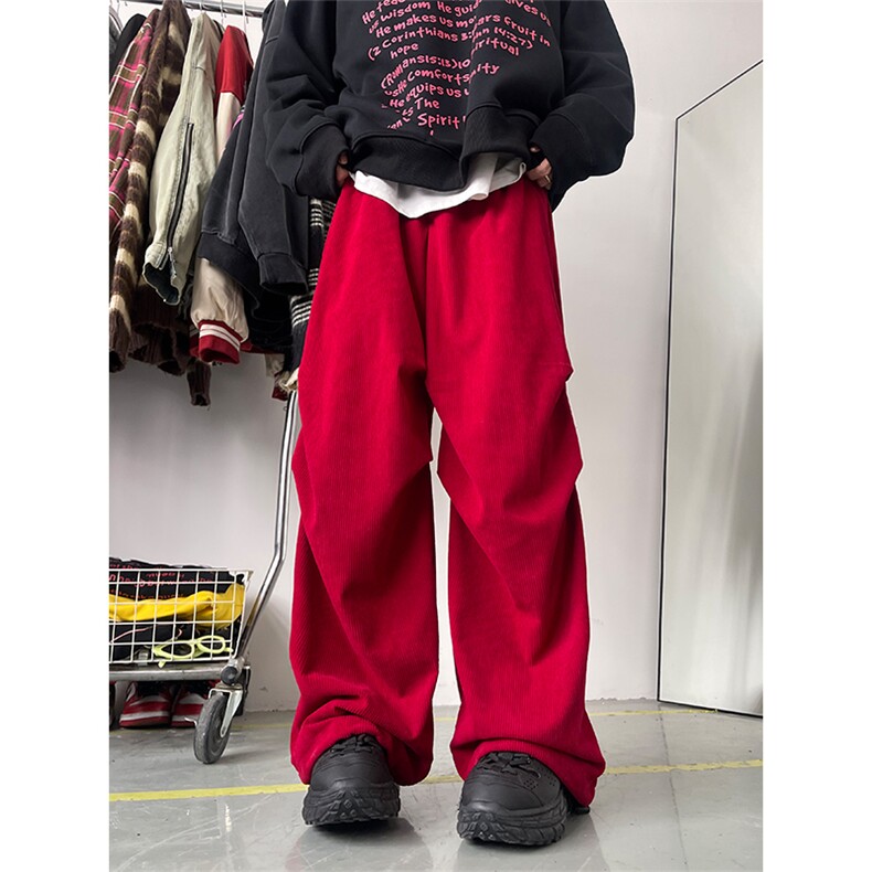 01秋冬新款宽松直筒休闲裤美式灯芯绒垂感裤子XZ211-1-K2358-P55,男装休闲裤,星座211-1