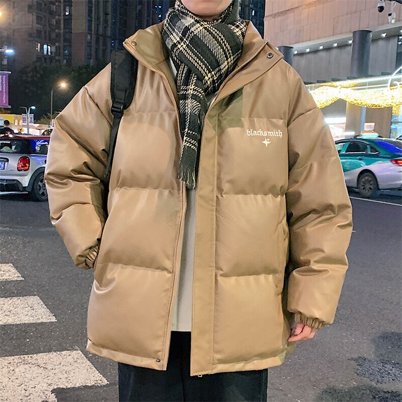 特批P110无差价冬季美拉德风刺绣字母棉袄男青少年潮PU皮棉服M46,男装棉衣,电商A001