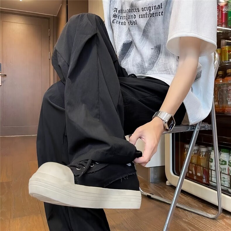 男夏季薄款冰丝褶皱伞兵裤子  CK518 P37图片
