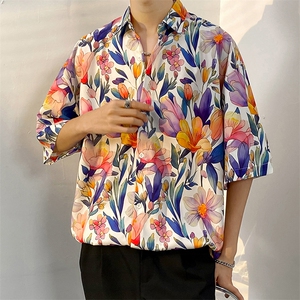 夏威夷风三亚泰旅游短袖花衬衫男海南岛休闲沙滩服CS5125特批25图片