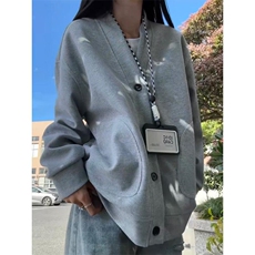 网图华夫格开衫卫衣外套男秋冬美式复古v领针织衫WY8689-特P43，男装针织衫/毛衣，星座1007（原301D）