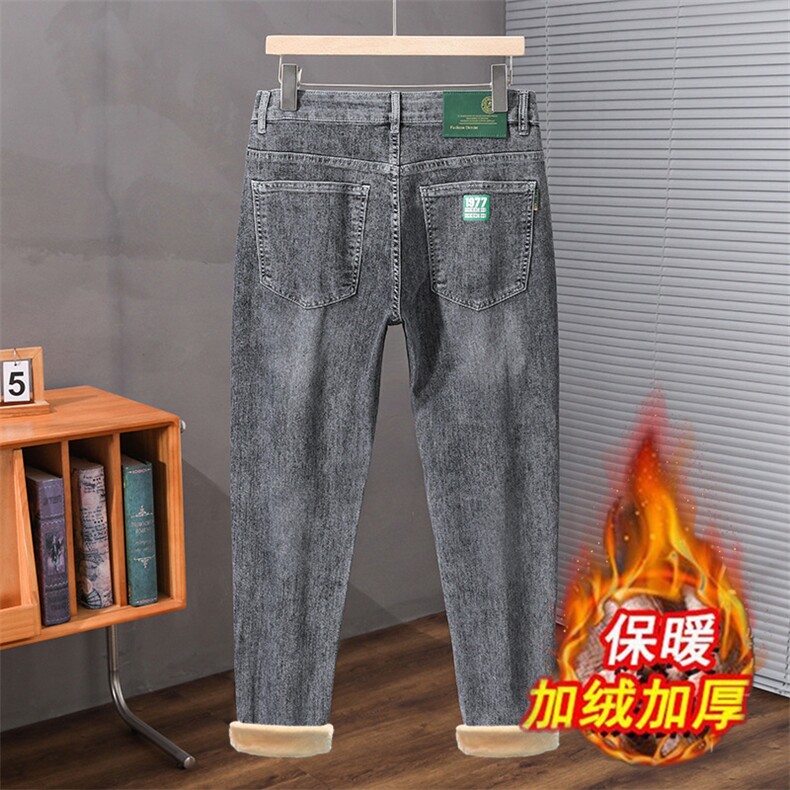 网图慎用秋冬季加绒款男士弹力牛仔裤XZ212-1-QN9988-P52,男装牛仔裤,星座212-1