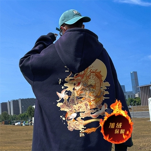 龙年新年卫衣 冬季美式加绒加厚连帽卫衣外套DL1802特P35加绒特40图片
