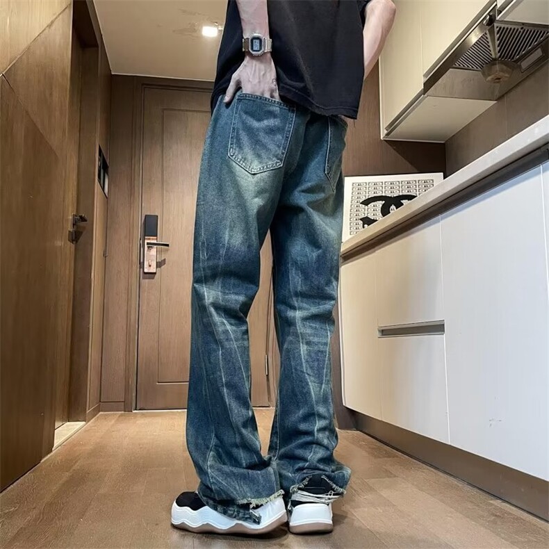 美式高街水洗复古直筒牛仔裤ins潮流夏季新款Q7271-P48,男装牛仔裤,星座1109-3
