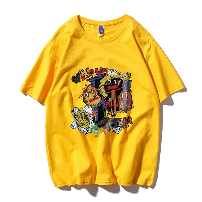 T恤潮流圆领男港风印花2024新款白底平铺时尚DS-B299-ZY1203P25,男装T恤,电商A061-1
