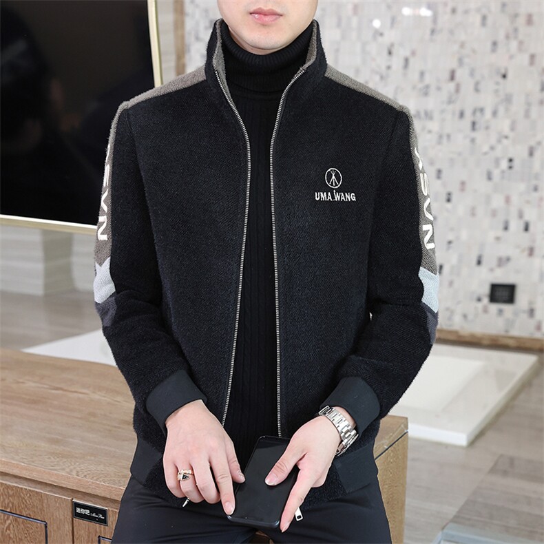 2024冬季新款短款立领毛呢大衣外套修身时尚潮流男A31P145控228，男装毛呢大衣，电商B226