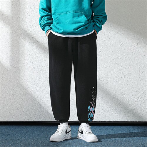 日系2024秋冬款撞色印花束脚运动休闲潮牌卫裤8806-P55控69,男装休闲裤,星座914-3