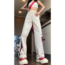 抖音品质秋季新款潮流拼接撞色宽松休闲裤B315-K24262-特p35控68，男装休闲裤，电商B315