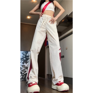 抖音品质秋季新款潮流拼接撞色宽松休闲裤B315-K24262-特p35控68图片