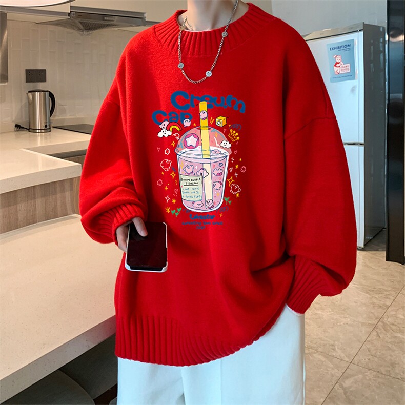 半高领毛衣男士大码针织衫男毛线衣男 M18332-P45 加绒款-P65图片
