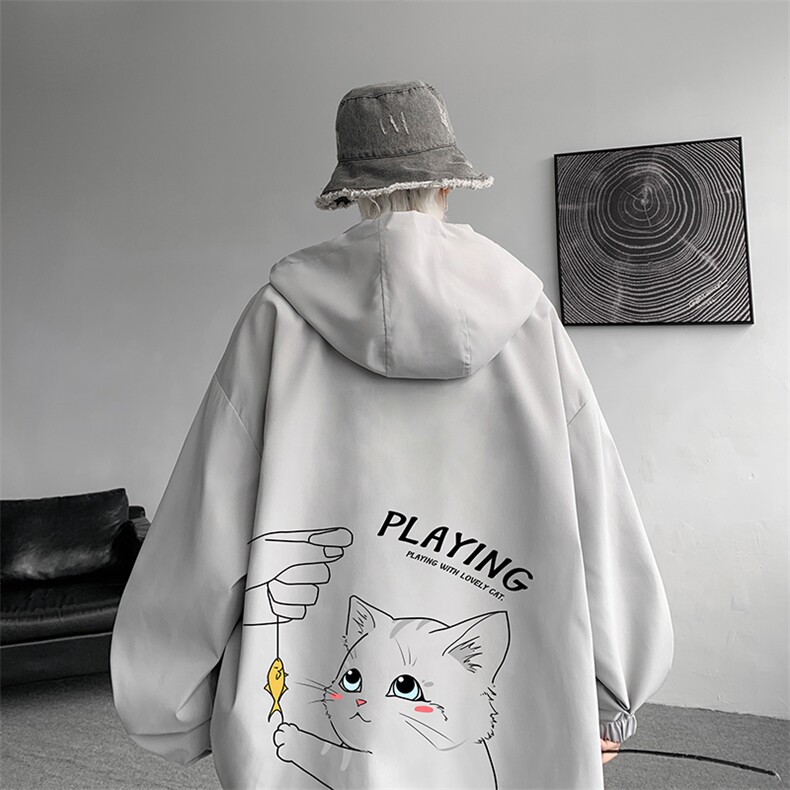 连帽夹克男大码胖子棒球服上衣外套JK65129-P45图片