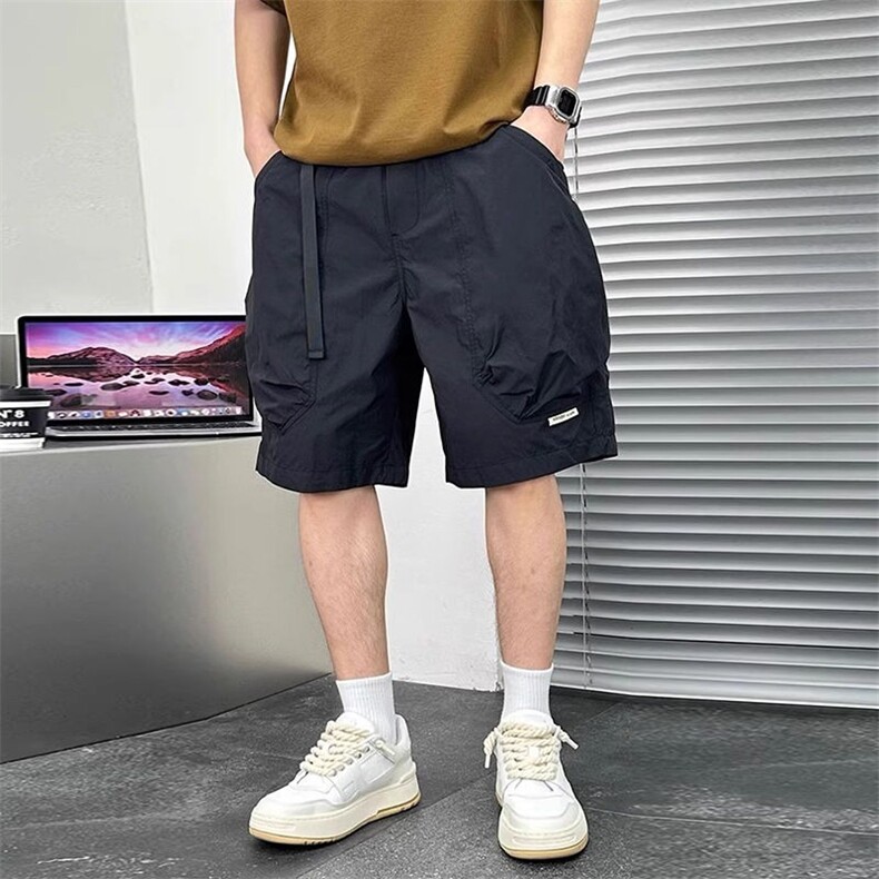 日系潮牌复古大口袋工装短裤男夏季薄款户外速干宽松休闲五分裤男,男装牛仔裤,星座506A